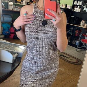 Forever 21 Brown and Cream Knit Dress